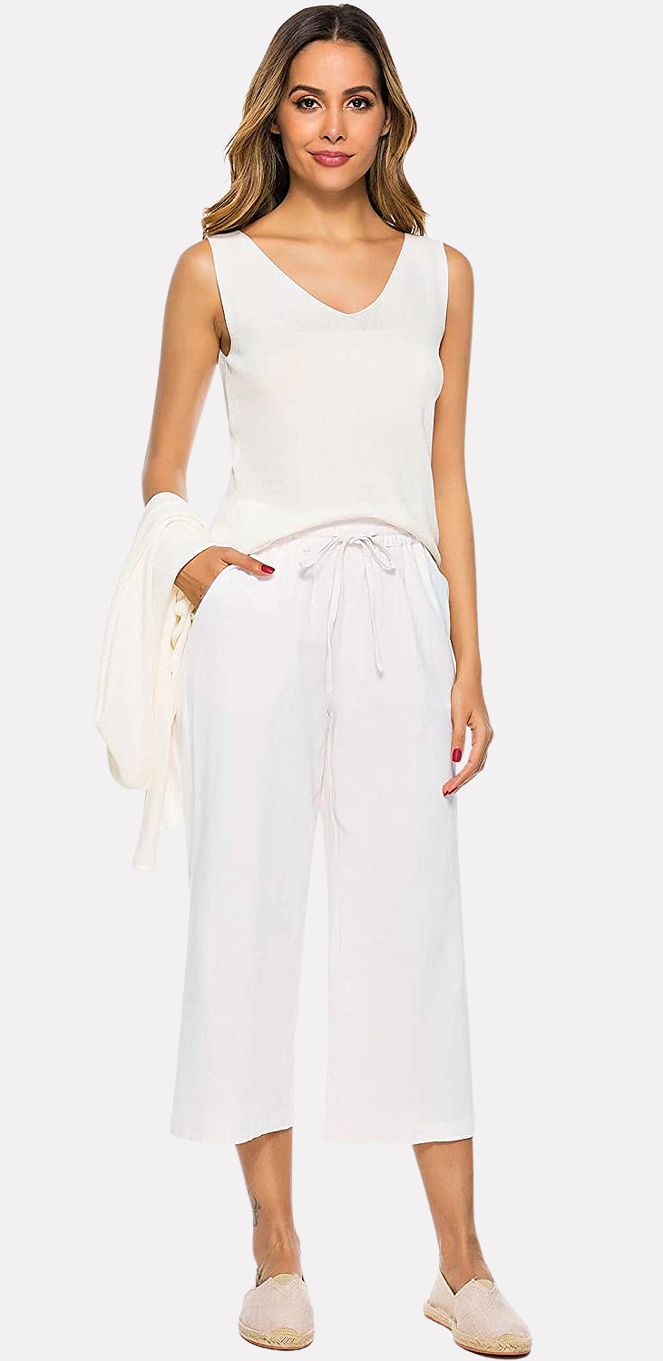 Best White Linen Pants for Women: Versatile and Airy for a Beach Vacay